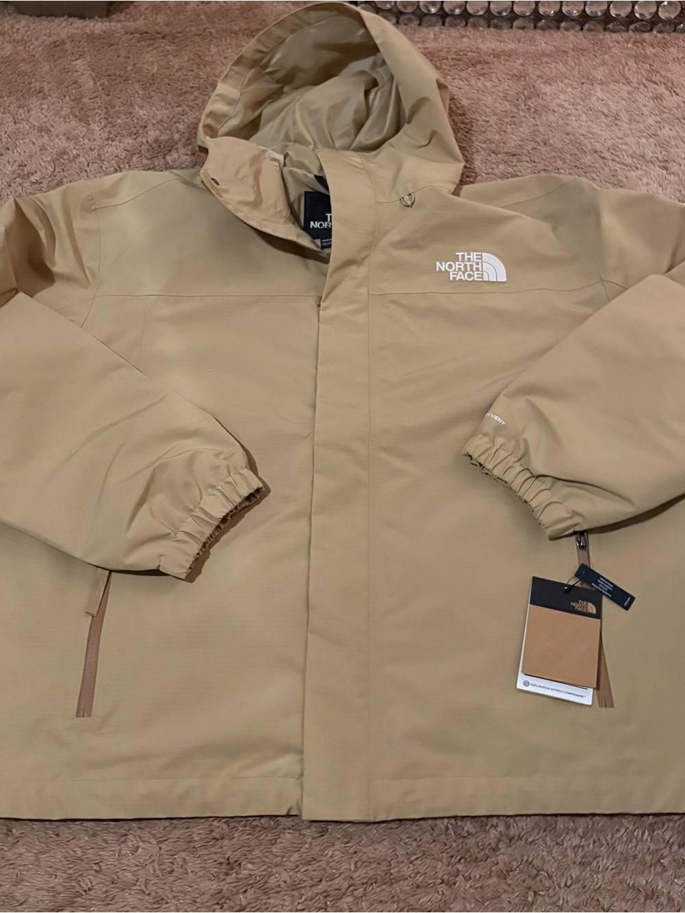 The North Face Men's Hooded Raincoat in Beige
